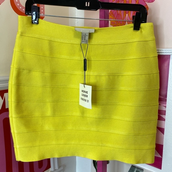 HERVER LEGER & FOREVER 21 Dresses & Skirts - NWT Herve Leger Yellow Bandage Skirt